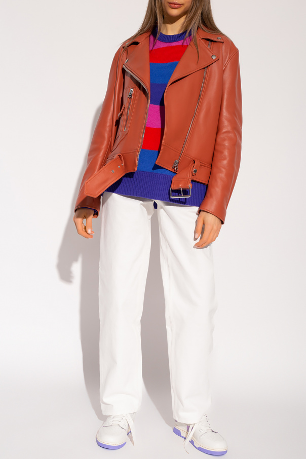 Acne merlyn leather on sale jacket